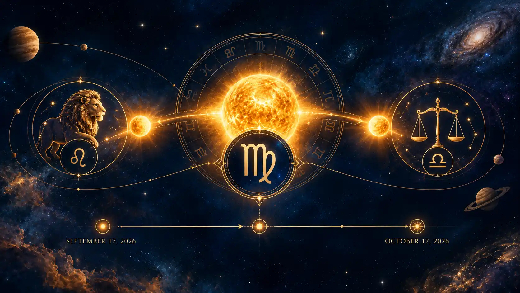Sun transit in Virgo 2026 timeline from September 17 to October 17